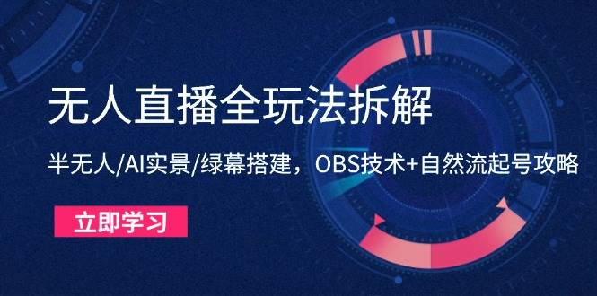 无人直播全玩法拆解：半无人/AI实景/绿幕搭建，OBS技术+自然流起号攻略 - 猎人社区-猎人社区