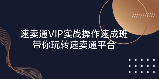 速卖通 VIP实战操作-速成班，带你玩转速卖通平台（23节） - 猎人社区-猎人社区