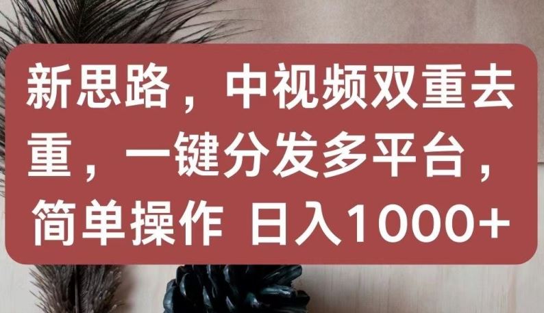 新思路，中视频双重去重，一键分发多平台，简单操作，日入1000+【揭秘】 - 猎人社区-猎人社区