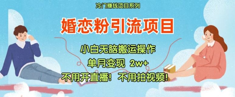 小红书婚恋粉引流，不用开直播，不用拍视频，不用做交付【揭秘】-猎人社区