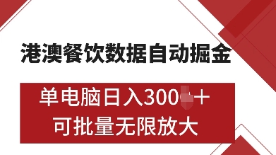 港澳餐饮数据全自动掘金，单电脑日入多张, 可矩阵批量无限操作【揭秘】 - 猎人社区-猎人社区