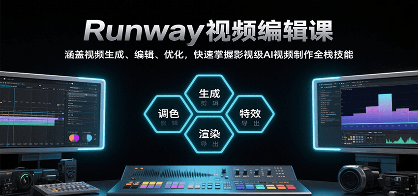 Runway视频编辑课，涵盖视频生成、编辑、优化，快速掌握影视级AI视频制作全栈技能 - 猎人社区-猎人社区