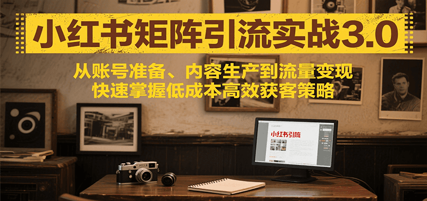 小红书矩阵引流3.0，从账号准备、内容生产到流量变现，快速掌握低成本高效获客策略 - 猎人社区-猎人社区