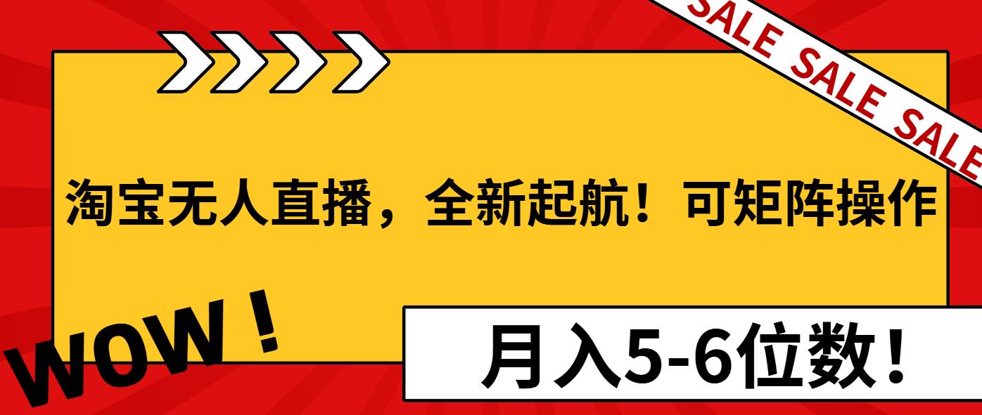 淘宝无人直播，全新起航！可矩阵操作，月入5-6位数！-猎人社区