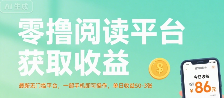 零撸阅读平台获取收益，最新无门槛平台，一部手机即可操作，单日收益50-3张【揭秘】 - 猎人社区-猎人社区