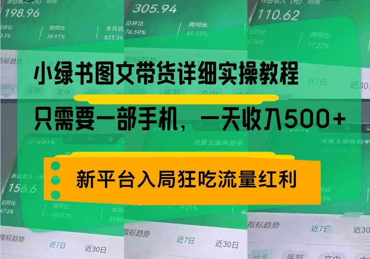 小绿书图文带货详细实操教程，只需要一部手机，一天收入500+，轻松变现 - 猎人社区-猎人社区