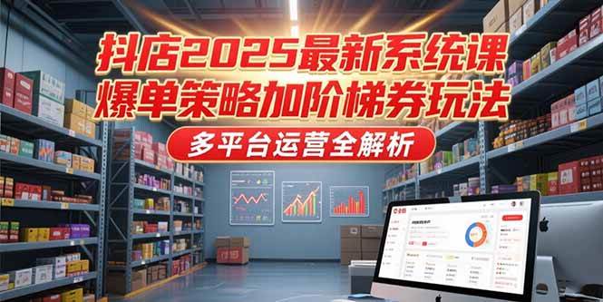 抖店2025最新系统课，爆单策略加阶梯券玩法，多平台运营全解析 - 猎人社区-猎人社区