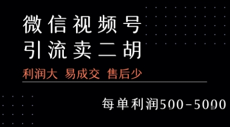 视频号卖二胡教程，利润大 易成交 售后少，一单利润5张+ - 猎人社区-猎人社区