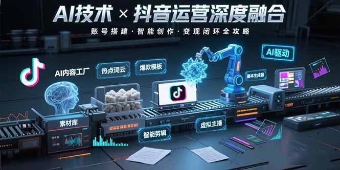 AI技术与抖音运营的深度融合应用：涵盖账号搭建、内容创作、收益变现等 - 猎人社区-猎人社区