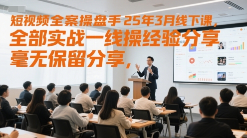 短视频全案操盘手25年3月线下课，全部实战一线操盘手经验分享，毫无保留分享，全是干货 - 猎人社区-猎人社区