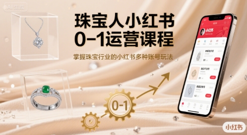 珠宝人小红书0-1运营课程，掌握珠宝行业的小红书多种账号玩法 - 猎人社区-猎人社区