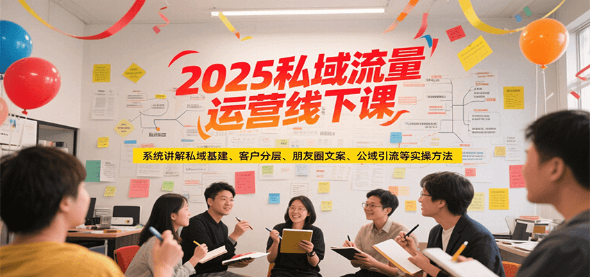 2025私域流量运营线下课，系统讲解私域基建/客户分层/朋友圈文案/公域引流等实操方法 - 猎人社区-猎人社区