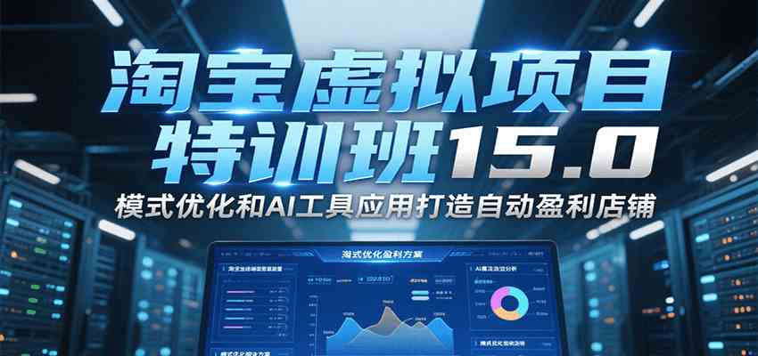淘宝虚拟项目特训班15.0，模式优化和AI工具应用打造自动盈利店铺 - 猎人社区-猎人社区