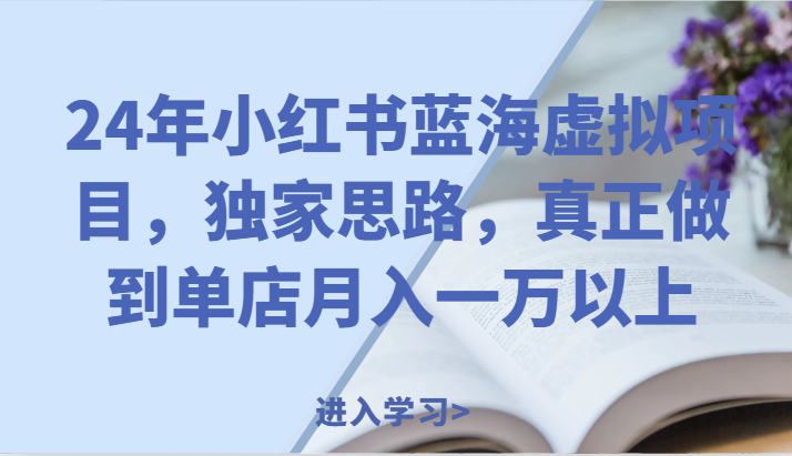 24年小红书蓝海虚拟项目，独家思路，真正做到单店月入一万以上。 - 猎人社区-猎人社区