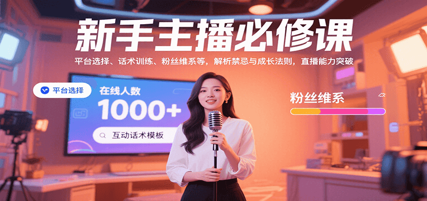 新手主播必修课：平台选择、话术训练、粉丝维系等，解析禁忌与成长法则，突破直播能力 - 猎人社区-猎人社区