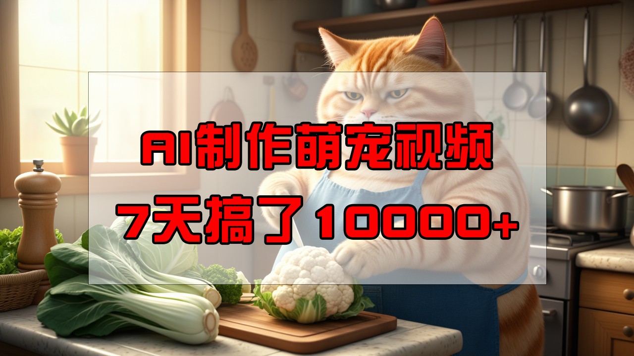 靠AI制作萌宠视频，7天搞了1万+，操作简单门槛低，有手机就行 - 猎人社区-猎人社区