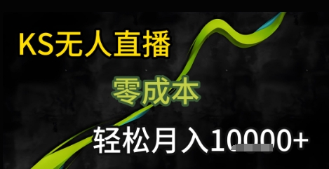 KS无人直播25年最新玩法，只需一部手机，轻松月入1W+【揭秘】-猎人社区