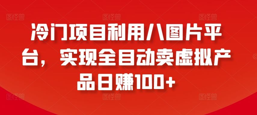 冷门项目利用八图片平台，实现全目动卖虚拟产品日赚100+【揭秘】-猎人社区