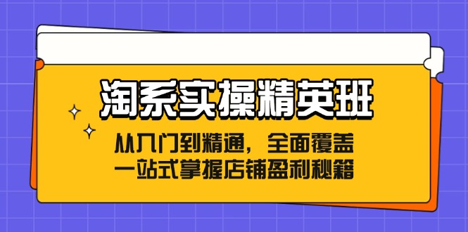 淘系实操精英班：从入门到精通，全面覆盖，一站式掌握店铺盈利秘籍 - 猎人社区-猎人社区