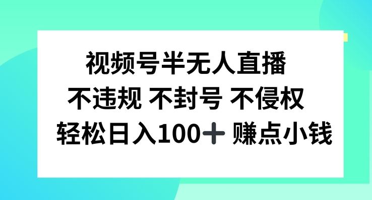 视频号半无人直播，不违规不封号，轻松日入100+【揭秘】-猎人社区