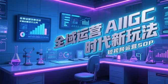 全域运营AIGC时代新玩法，文案封面设计公式，短视频运营SOP - 猎人社区-猎人社区