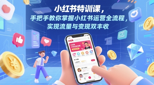 小红书特训课，手把手教你掌握小红书运营全流程，实现流量与变现双丰收-猎人社区