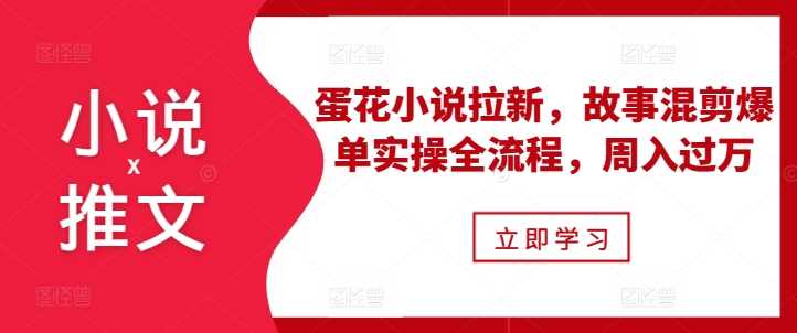 小说推文之蛋花小说拉新，故事混剪爆单实操全流程，周入过万 - 猎人社区-猎人社区