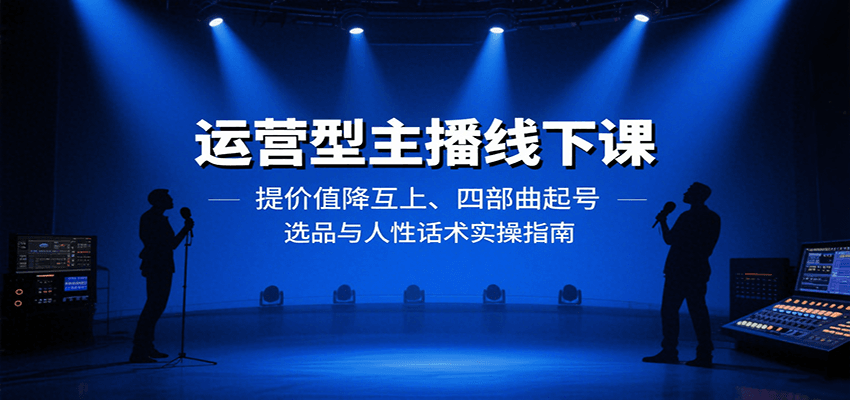 运营型主播线下课：提价值降互上、四部曲起号、选品与人性话术实操指南 - 猎人社区-猎人社区