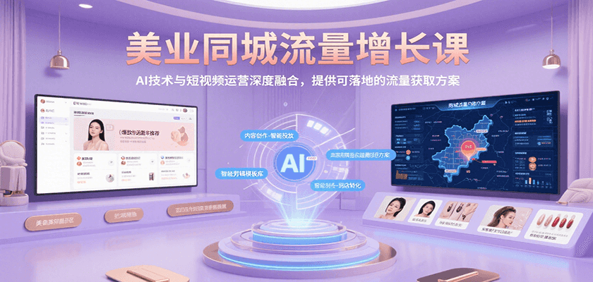 美业同城流量增长课，AI技术与短视频运营深度融合，提供可落地的流量获取方案 - 猎人社区-猎人社区