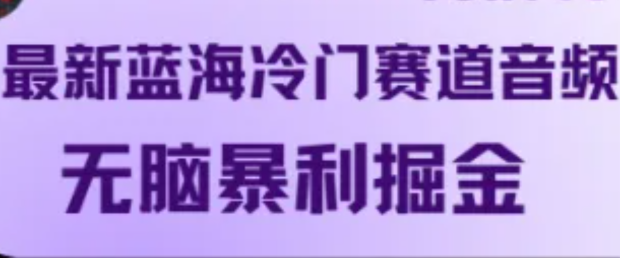 最新蓝海冷门赛道音频，无脑暴利掘金 - 猎人社区-猎人社区