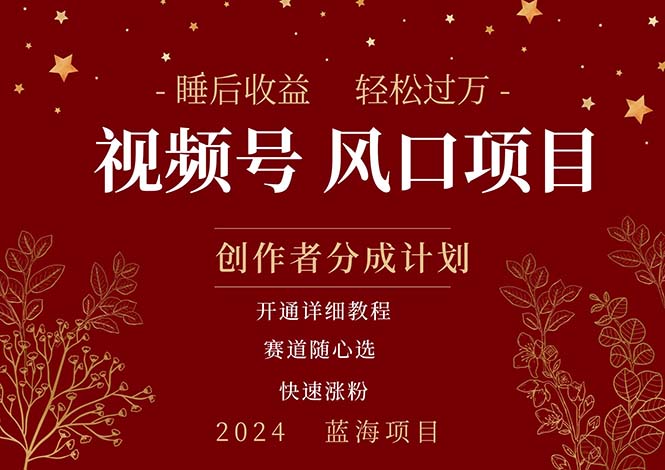 拥有睡眠收益的微信视频号大风口项目，轻松月入过万+，多赛道选择，可… - 猎人社区-猎人社区