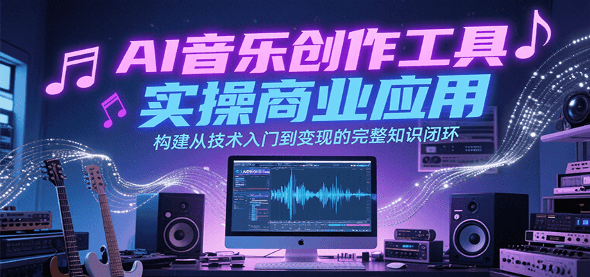 AI音乐创作工具实操商业应用，构建从技术入门到变现的完整知识闭环 - 猎人社区-猎人社区