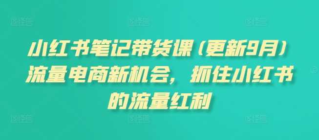 小红书笔记带货课(更新12月)流量电商新机会，抓住小红书的流量红利 - 猎人社区-猎人社区
