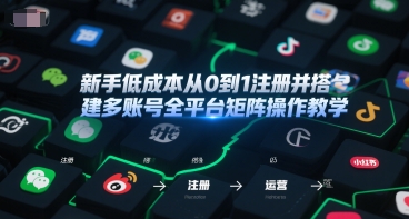 新手低成本从0到1注册并搭建多账号全平台矩阵操作教学，手机号-邮箱-IP-工具-猎人社区