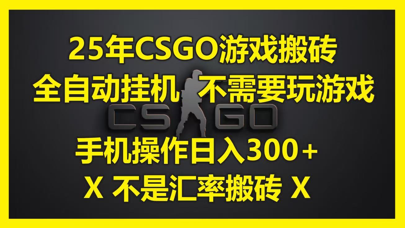 25年CSGO游戏搬砖，全自动挂机，不需要玩游戏，手机操作日入300+。(不是汇率搬砖)-猎人社区