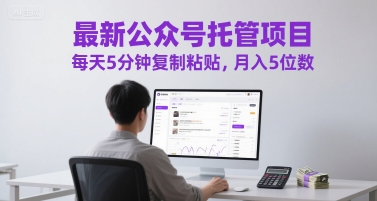 最新公众号托管项目，每天5分钟复制粘贴，月入5位数【揭秘】 - 猎人社区-猎人社区