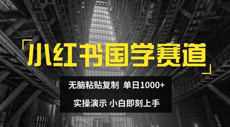 小红书国学赛道，无脑粘贴复制，单日1K，实操演示，小白即刻上手【揭秘】-猎人社区