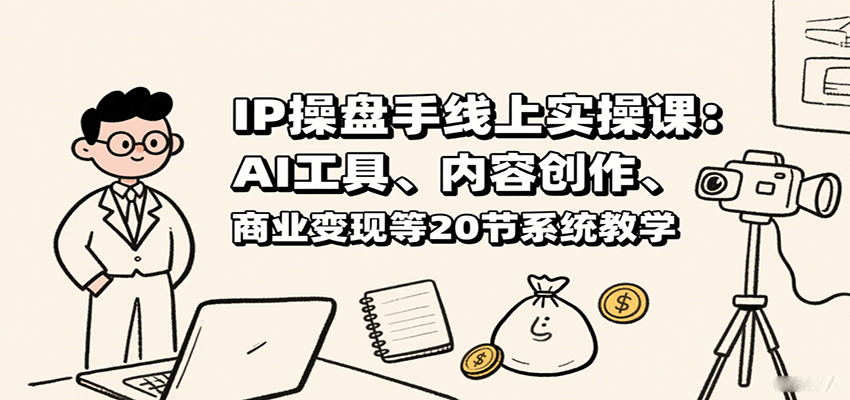 IP操盘手线上实操课：AI工具、内容创作、商业变现等20节系统教学 - 猎人社区-猎人社区