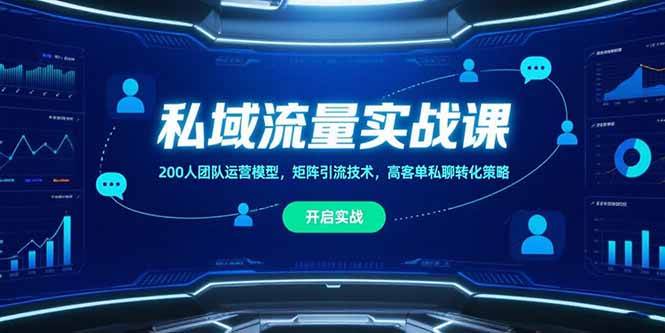 私域流量实战课，200人团队运营模型，矩阵引流技术，高客单私聊转化策略 - 猎人社区-猎人社区