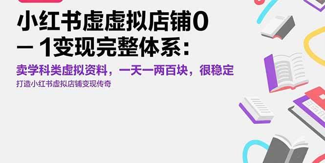 小红书虚拟店铺0-1变现完整体系：卖学科类虚拟资料，一天一两百块，很稳定 - 猎人社区-猎人社区
