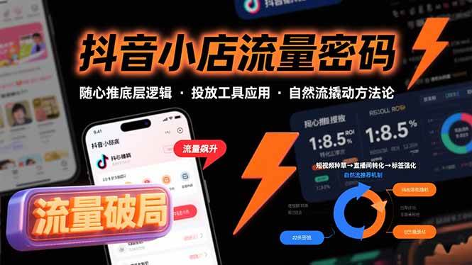 抖音小店流量密码，随心推底层逻辑，投放工具应用，自然流撬动核心方法论 - 猎人社区-猎人社区