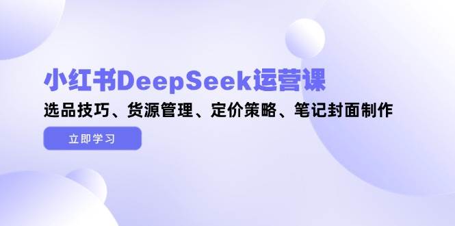 小红书DeepSeek运营课，选品技巧、货源管理、定价策略、笔记封面制作 - 猎人社区-猎人社区