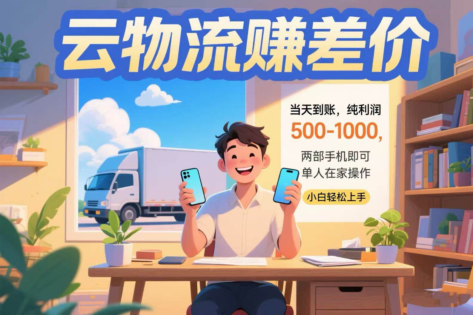 云物流赚差价 当天到账纯利润500-1000 两部手机即可 可单人在家操作 小… - 猎人社区-猎人社区