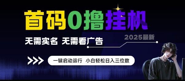 首码0撸挂G项目，无需实名无需看广告 一键启动运行，小白轻松日入三位数【揭秘】 - 猎人社区-猎人社区