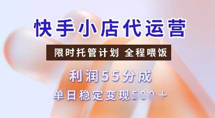 快手小店代运营，限时托管计划，收益55分，单日稳定变现多张【揭秘】 - 猎人社区-猎人社区
