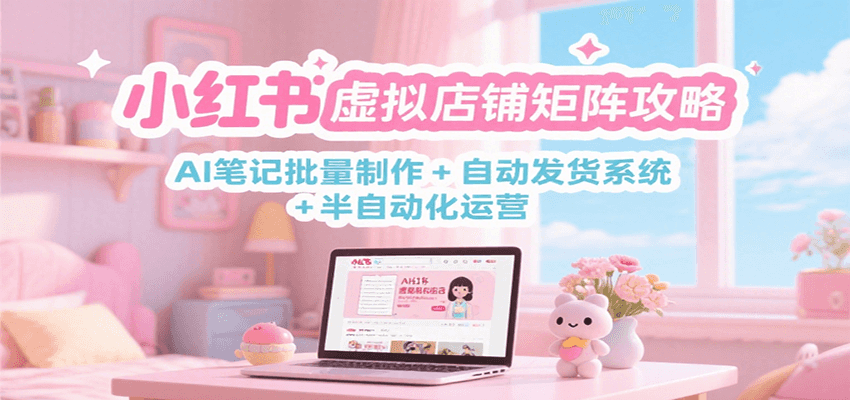 小红书虚拟店铺矩阵攻略：AI笔记批量制作 + 自动发货系统 + 半自动化运营 - 猎人社区-猎人社区