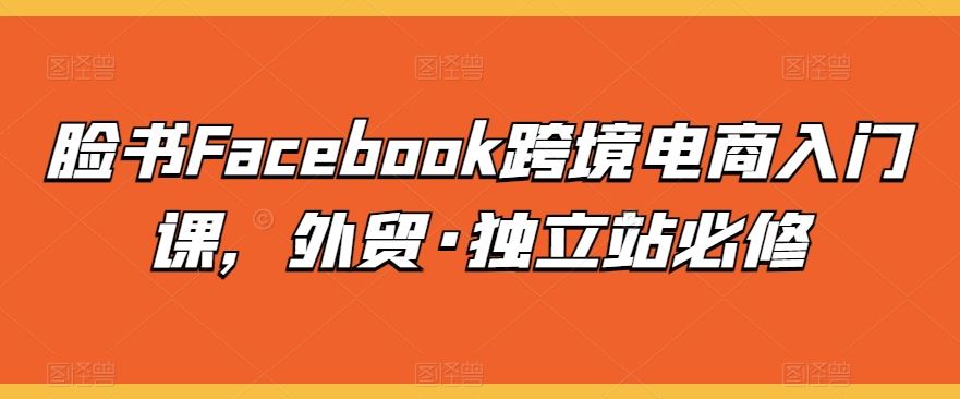 脸书Facebook跨境电商入门课，外贸·独立站必修 - 猎人社区-猎人社区