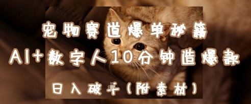 宠物赛道爆单秘籍：AI+数字人10分钟造爆款，日入1k - 猎人社区-猎人社区