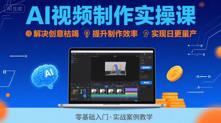 Ai视频制作实操课，解决创意枯竭、效率低下痛点，实现日更量产可持续变现 - 猎人社区-猎人社区