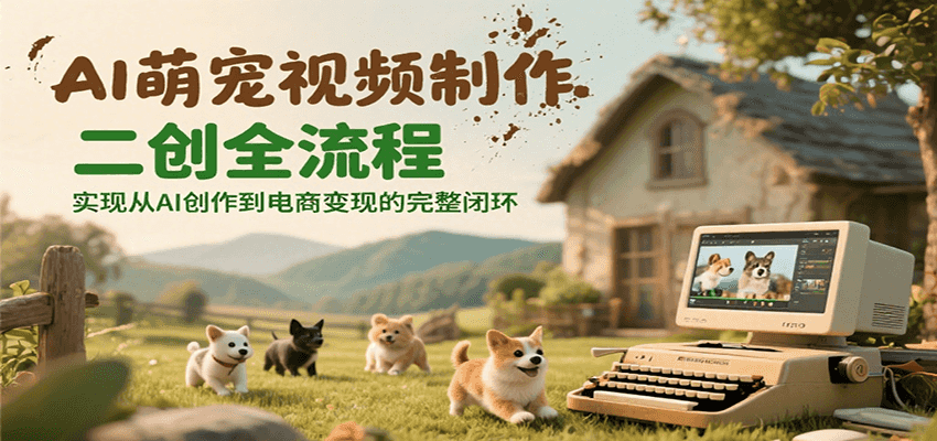 AI萌宠视频制作二创全流程，实现从AI创作到电商变现的完整闭环 - 猎人社区-猎人社区